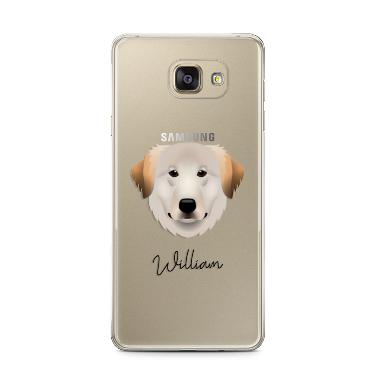Great Pyrenees Personalised Samsung Galaxy A7 2016 Case on gold phone