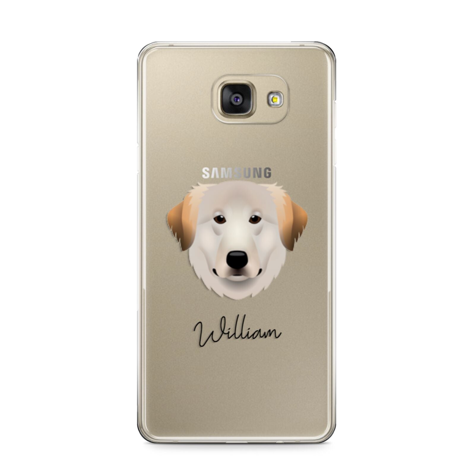 Great Pyrenees Personalised Samsung Galaxy A9 2016 Case on gold phone