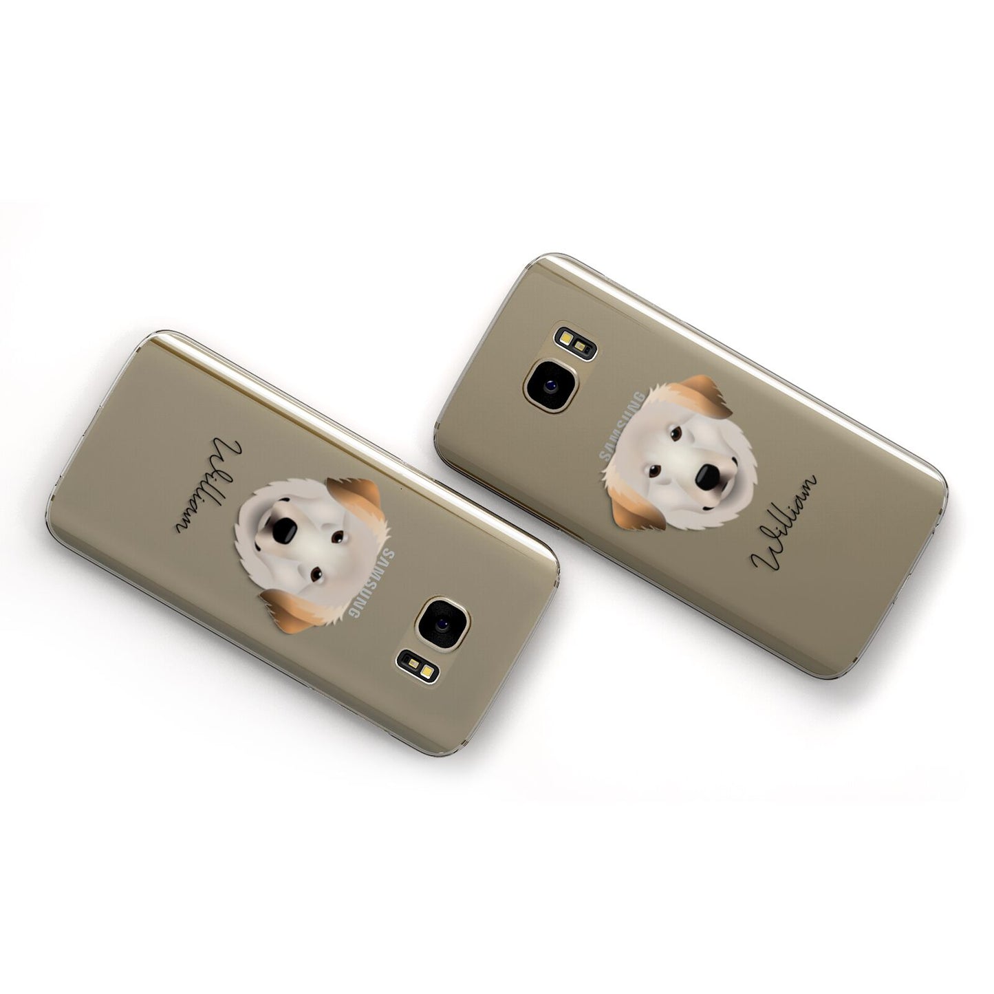 Great Pyrenees Personalised Samsung Galaxy Case Flat Overview