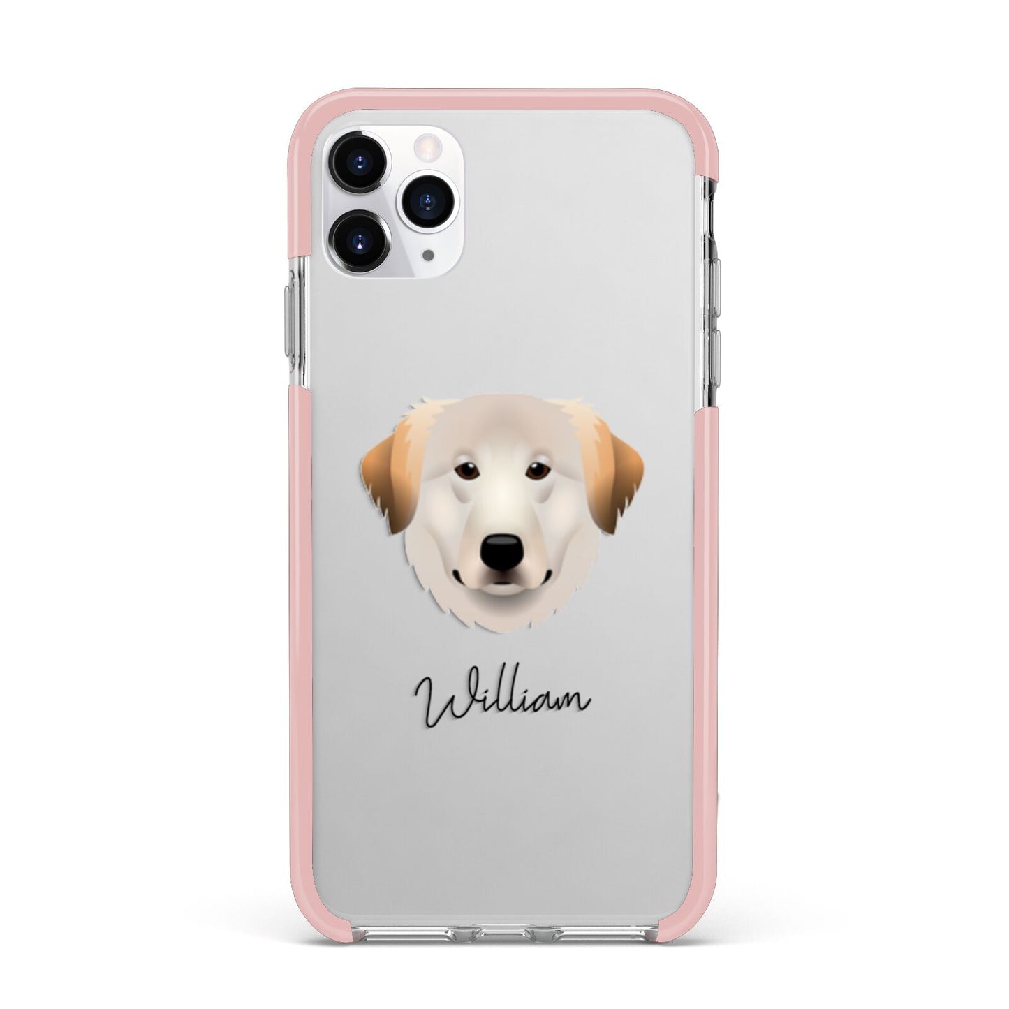 Great Pyrenees Personalised iPhone 11 Pro Max Impact Pink Edge Case