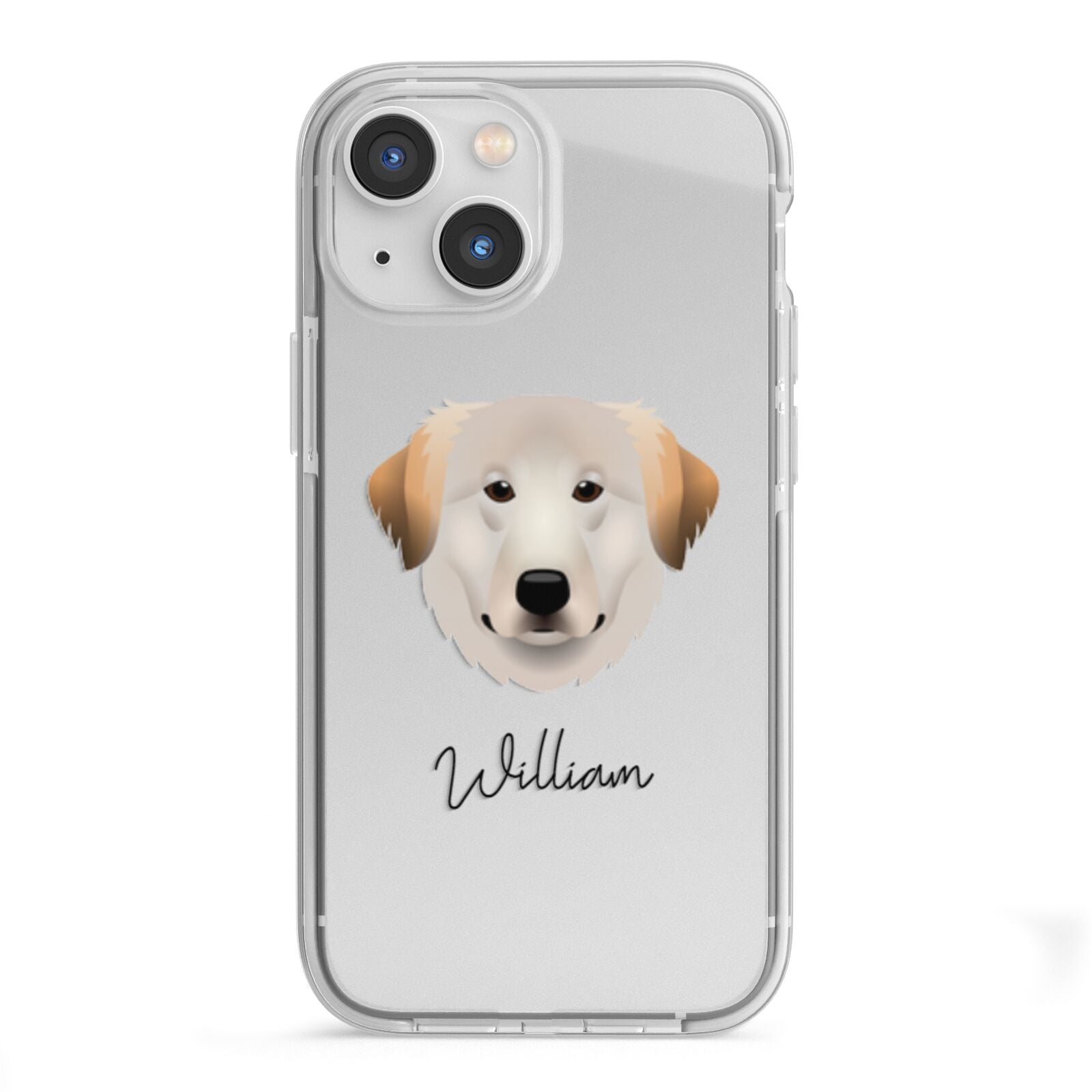 Great Pyrenees Personalised iPhone 13 Mini TPU Impact Case with White Edges