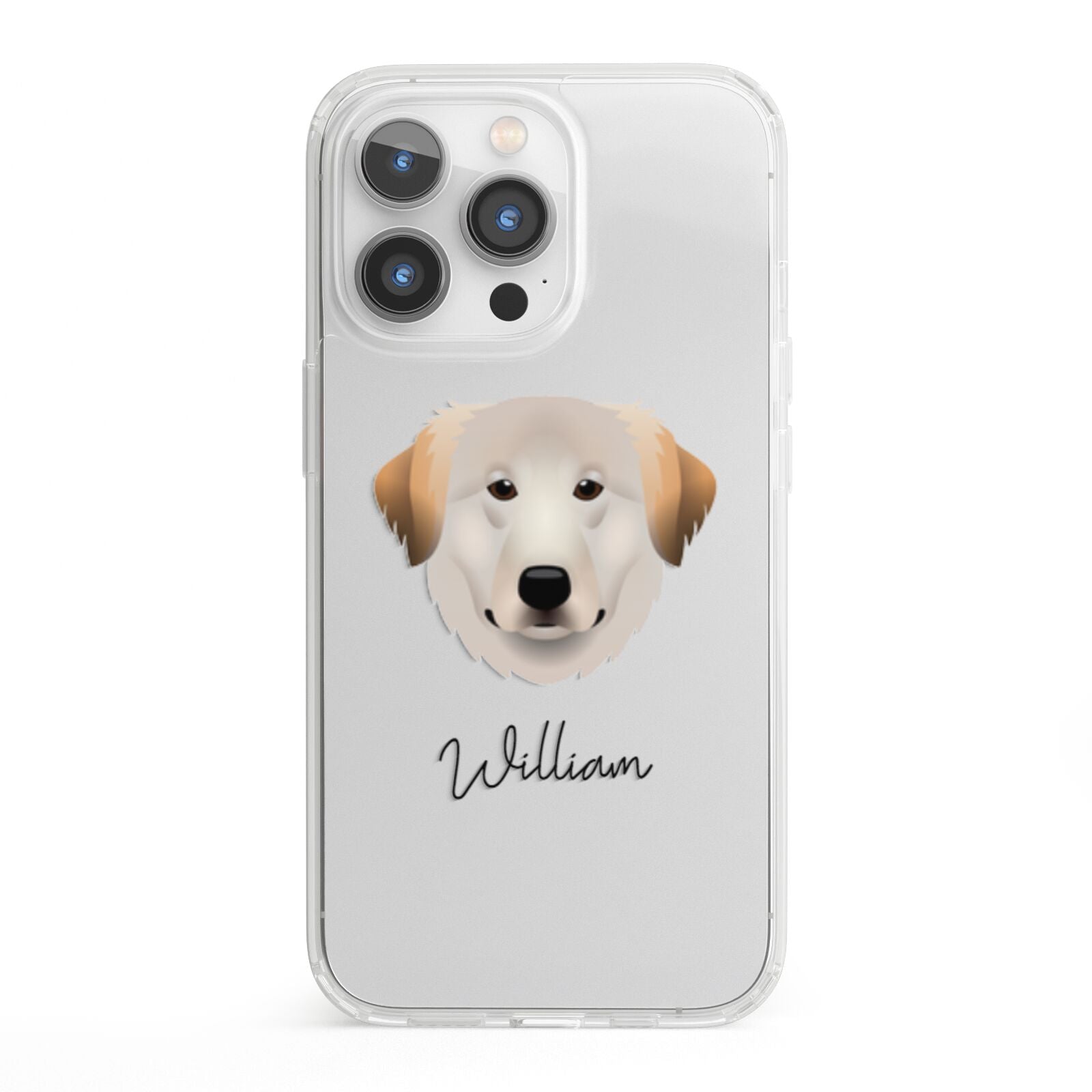Great Pyrenees Personalised iPhone 13 Pro Clear Bumper Case