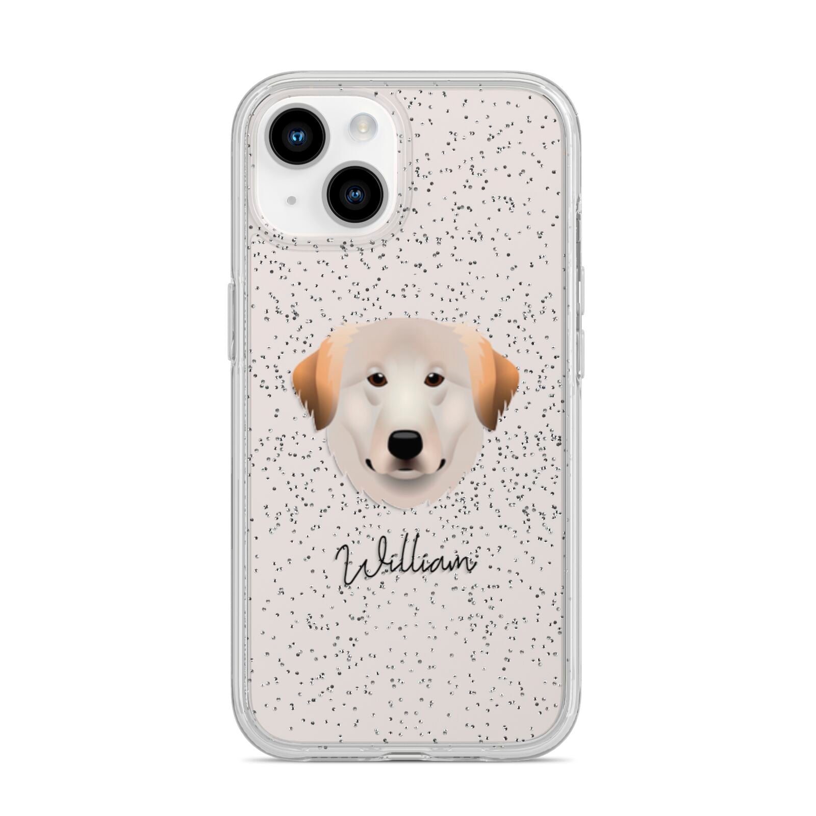 Great Pyrenees Personalised iPhone 14 Glitter Tough Case Starlight