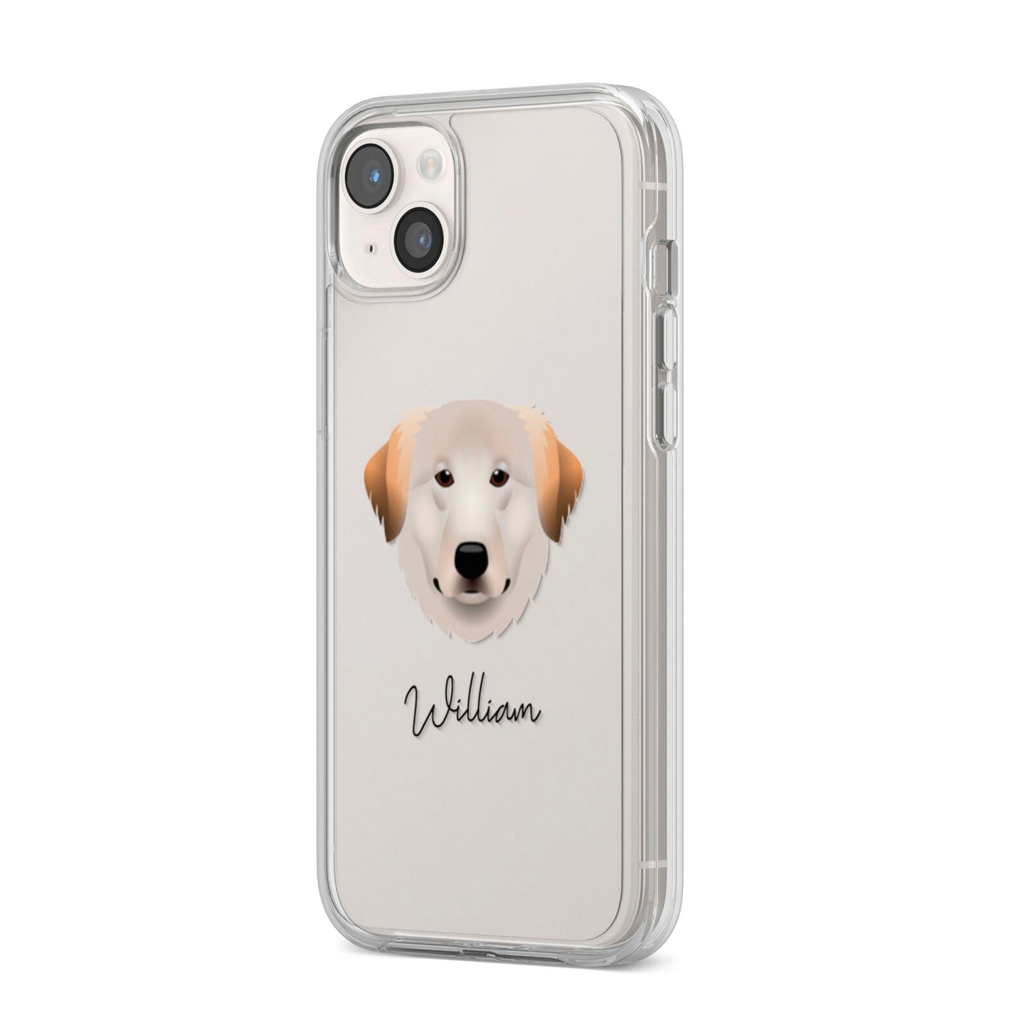 Great Pyrenees Personalised iPhone 14 Plus Clear Tough Case Starlight Angled Image