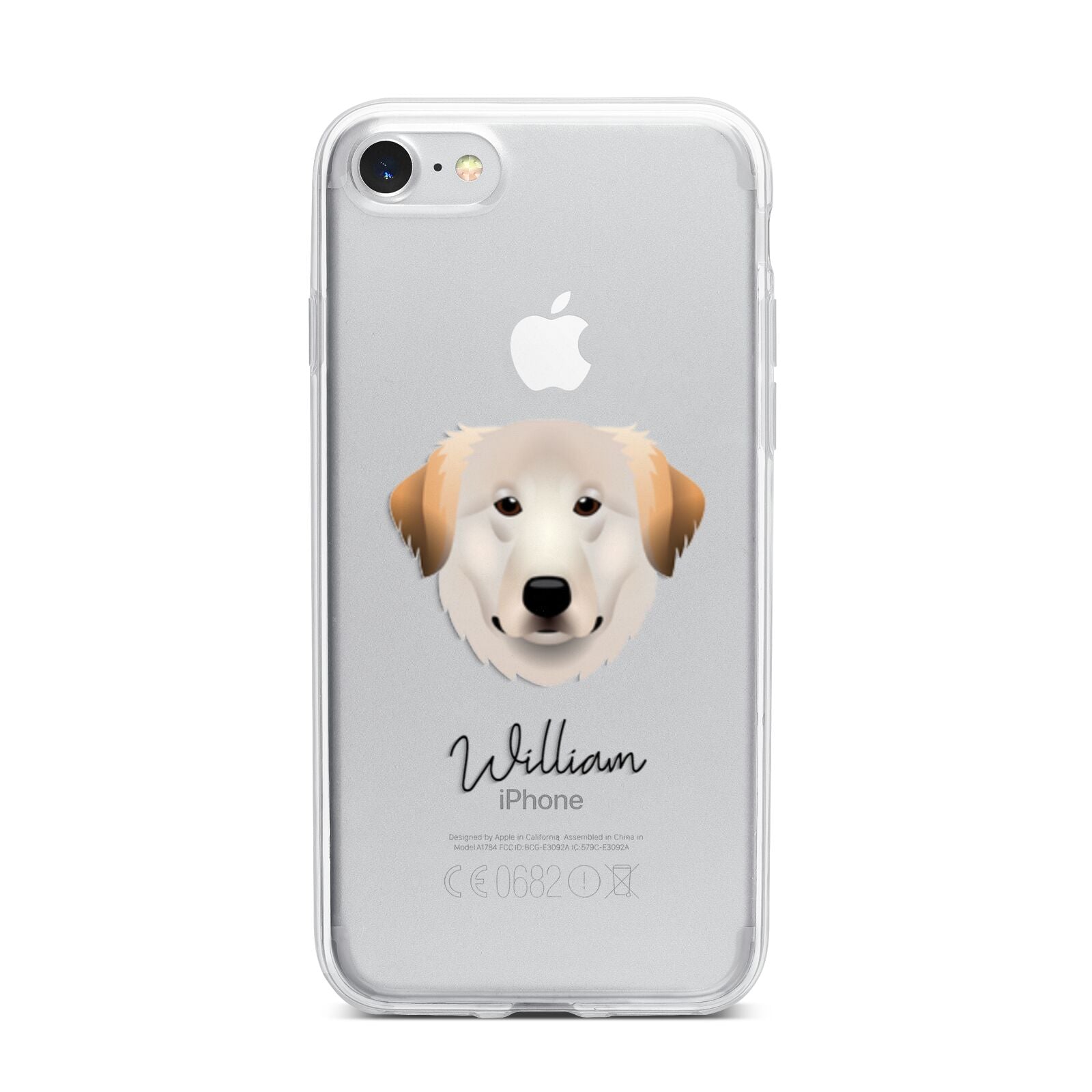 Great Pyrenees Personalised iPhone 7 Bumper Case on Silver iPhone