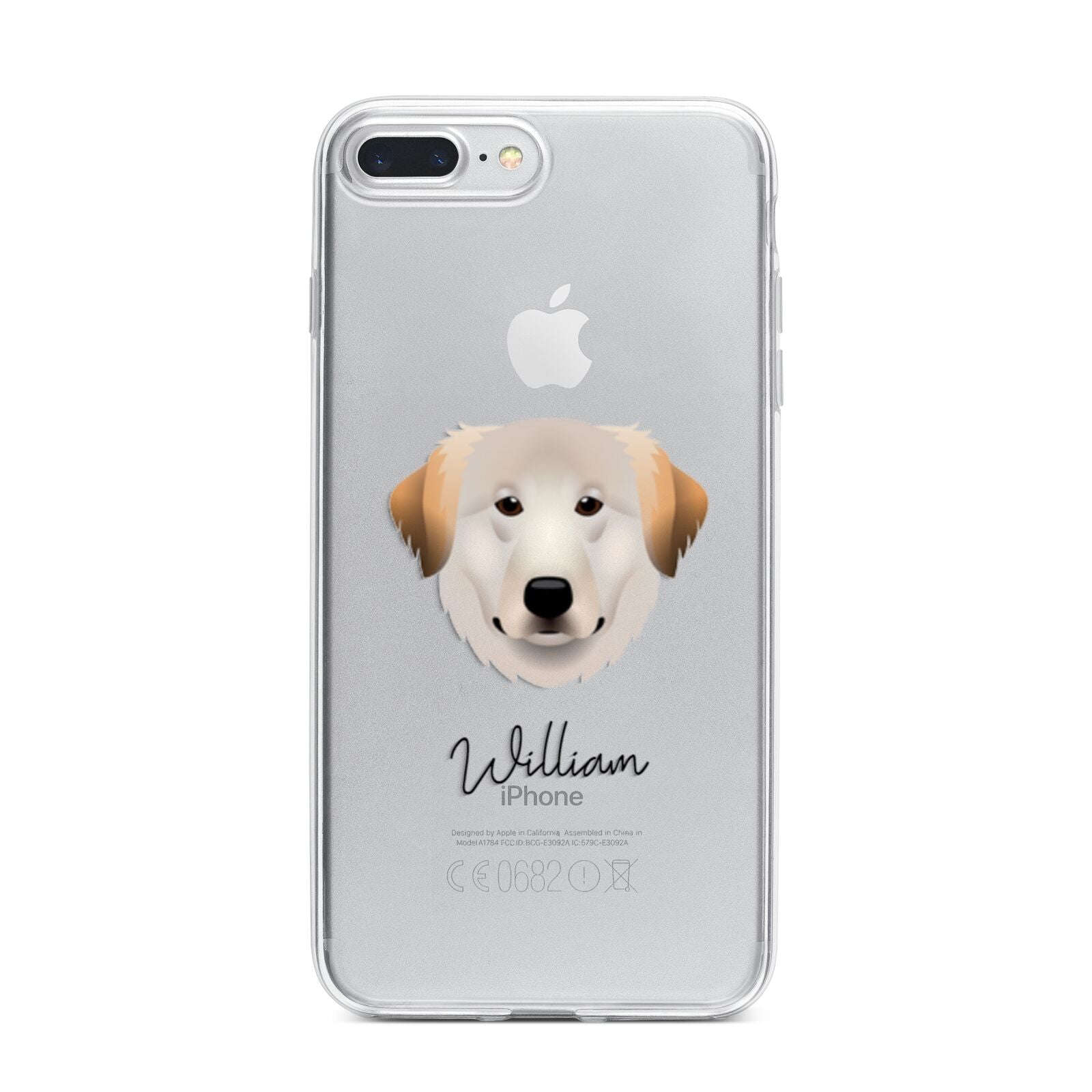 Great Pyrenees Personalised iPhone 7 Plus Bumper Case on Silver iPhone