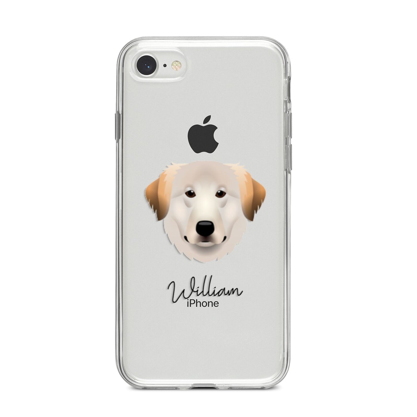Great Pyrenees Personalised iPhone 8 Bumper Case on Silver iPhone