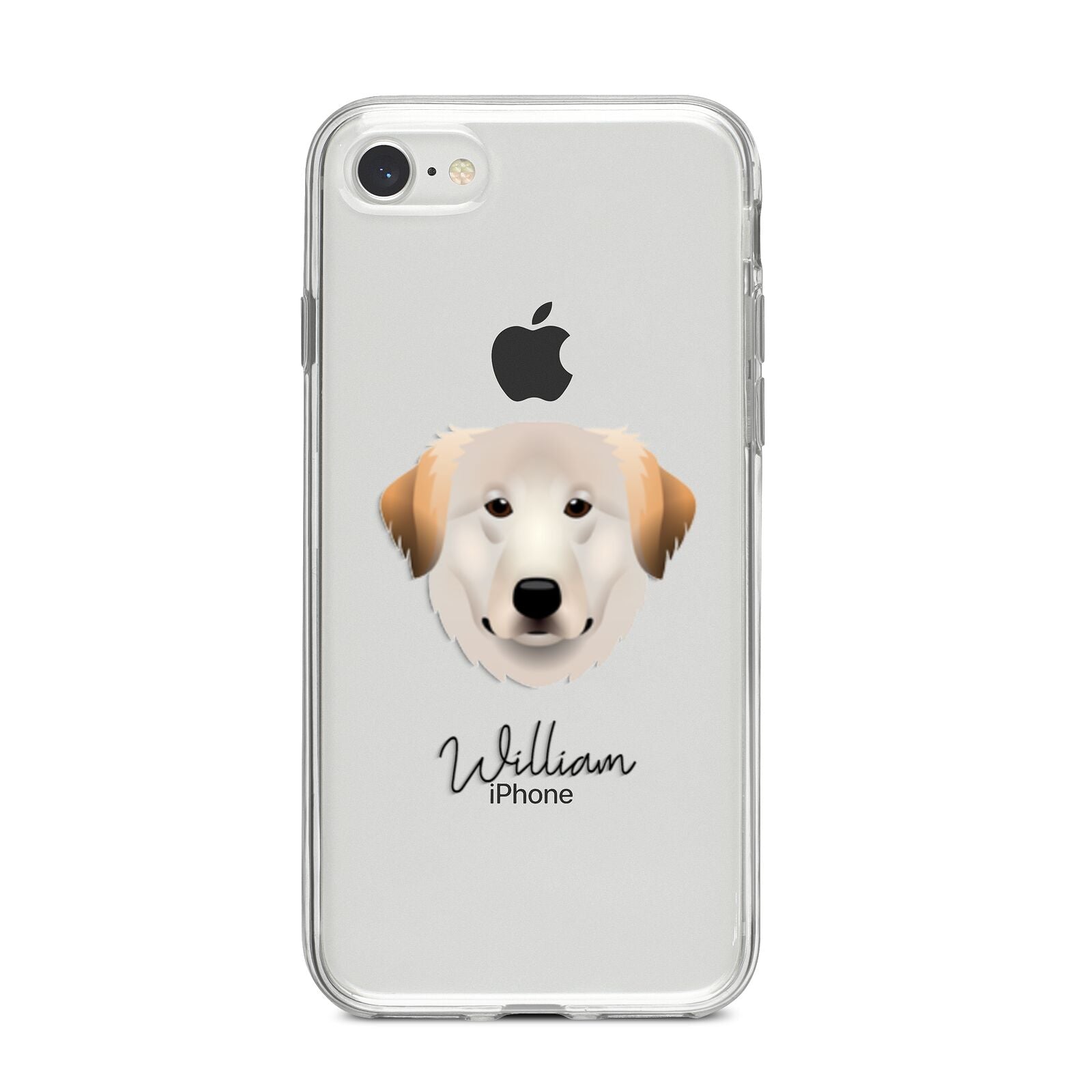 Great Pyrenees Personalised iPhone 8 Bumper Case on Silver iPhone