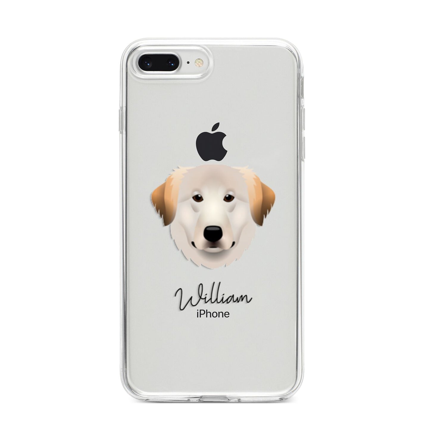 Great Pyrenees Personalised iPhone 8 Plus Bumper Case on Silver iPhone