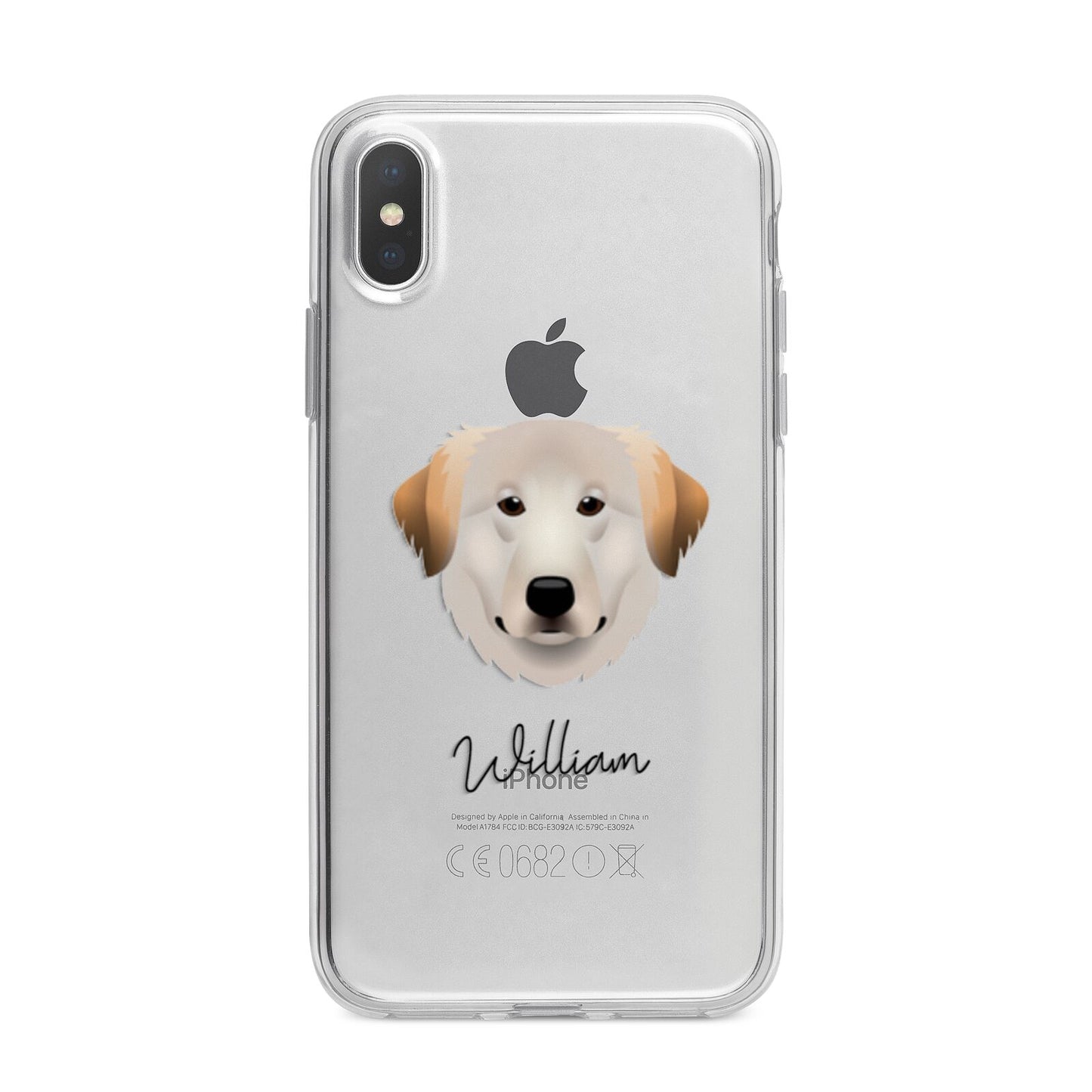 Great Pyrenees Personalised iPhone X Bumper Case on Silver iPhone Alternative Image 1