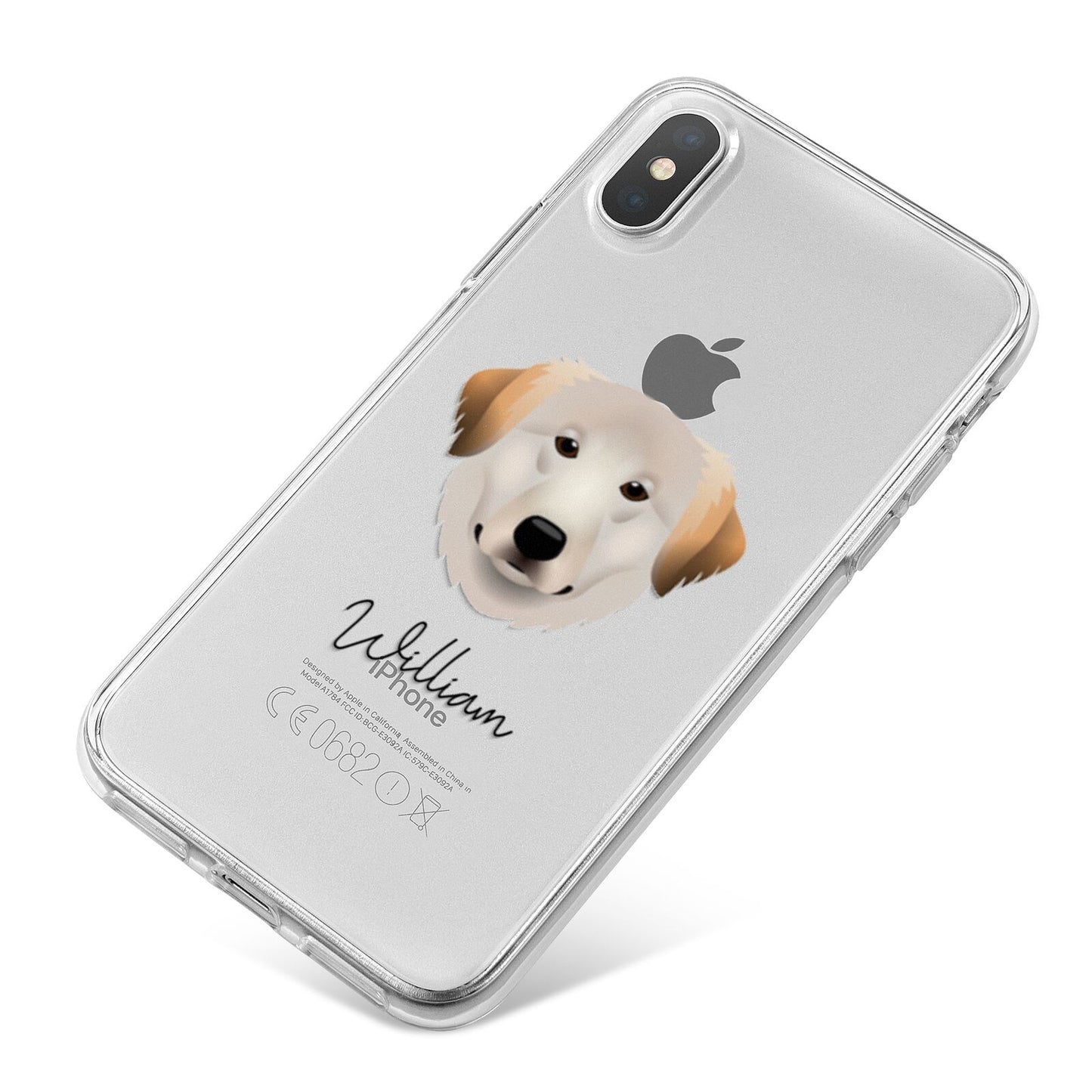 Great Pyrenees Personalised iPhone X Bumper Case on Silver iPhone