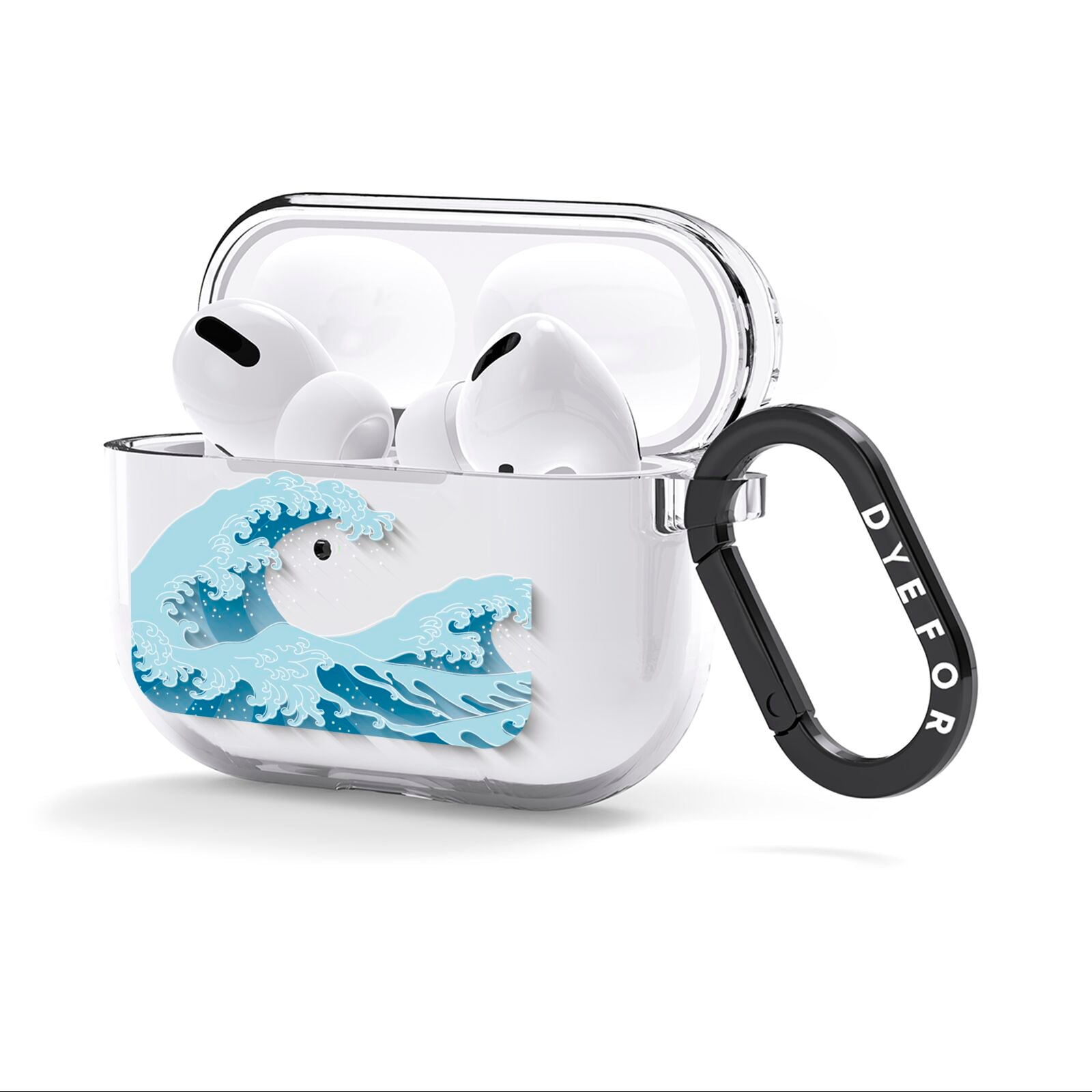 Great Wave Illustration AirPods Clear Case 3rd Gen Side Image