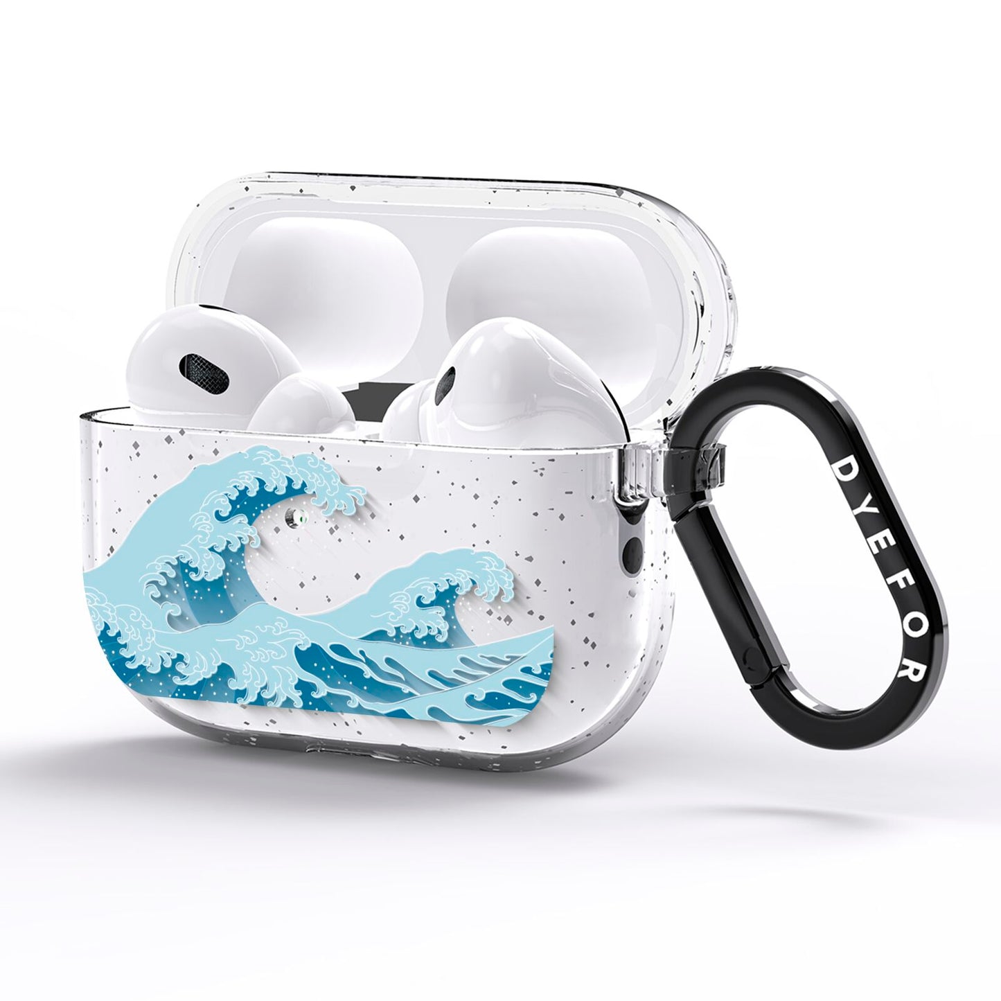 Great Wave Illustration AirPods Pro Glitter Case Side Image