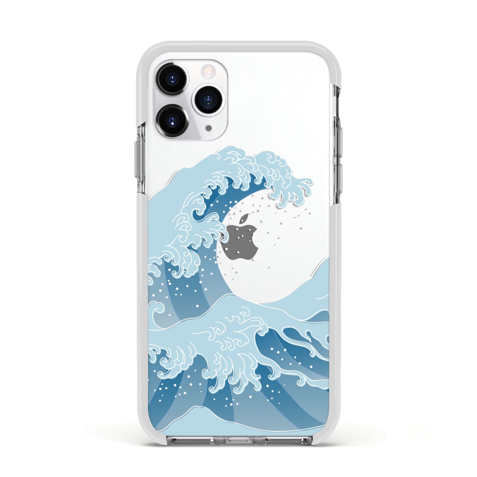 Great Wave Illustration Apple iPhone 11 Pro in Silver with White Impact Case