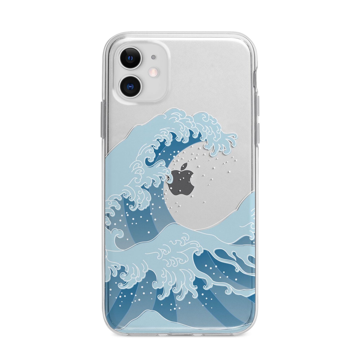 Great Wave Illustration Apple iPhone 11 in White with Bumper Case