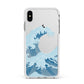 Great Wave Illustration Apple iPhone Xs Max Impact Case White Edge on Silver Phone