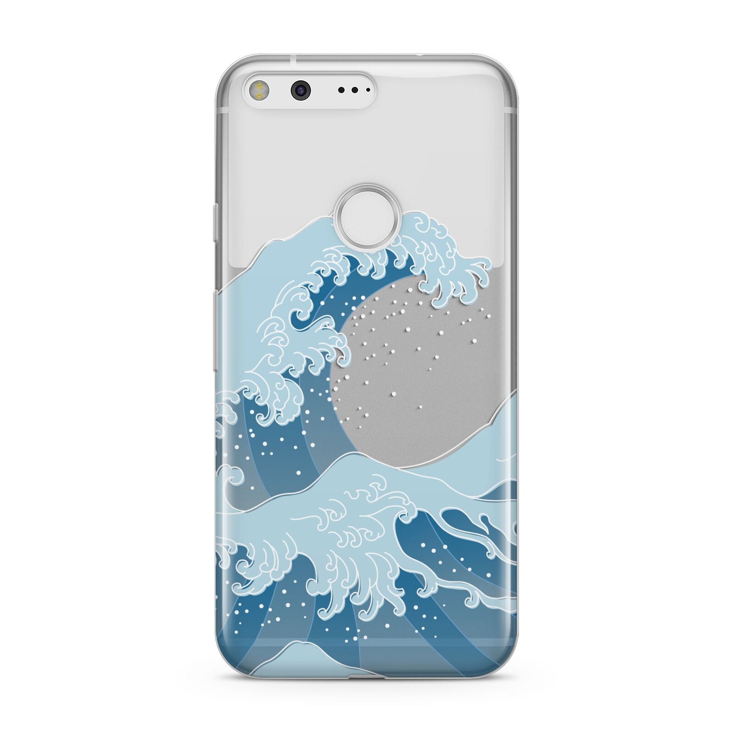 Clear Great Wave Illustration Google Pixel Case