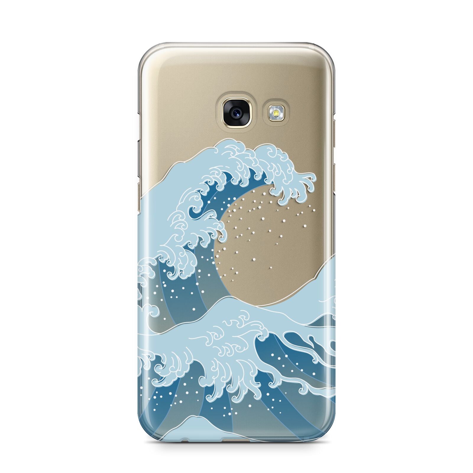 Great Wave Illustration Samsung Galaxy A3 2017 Case on gold phone