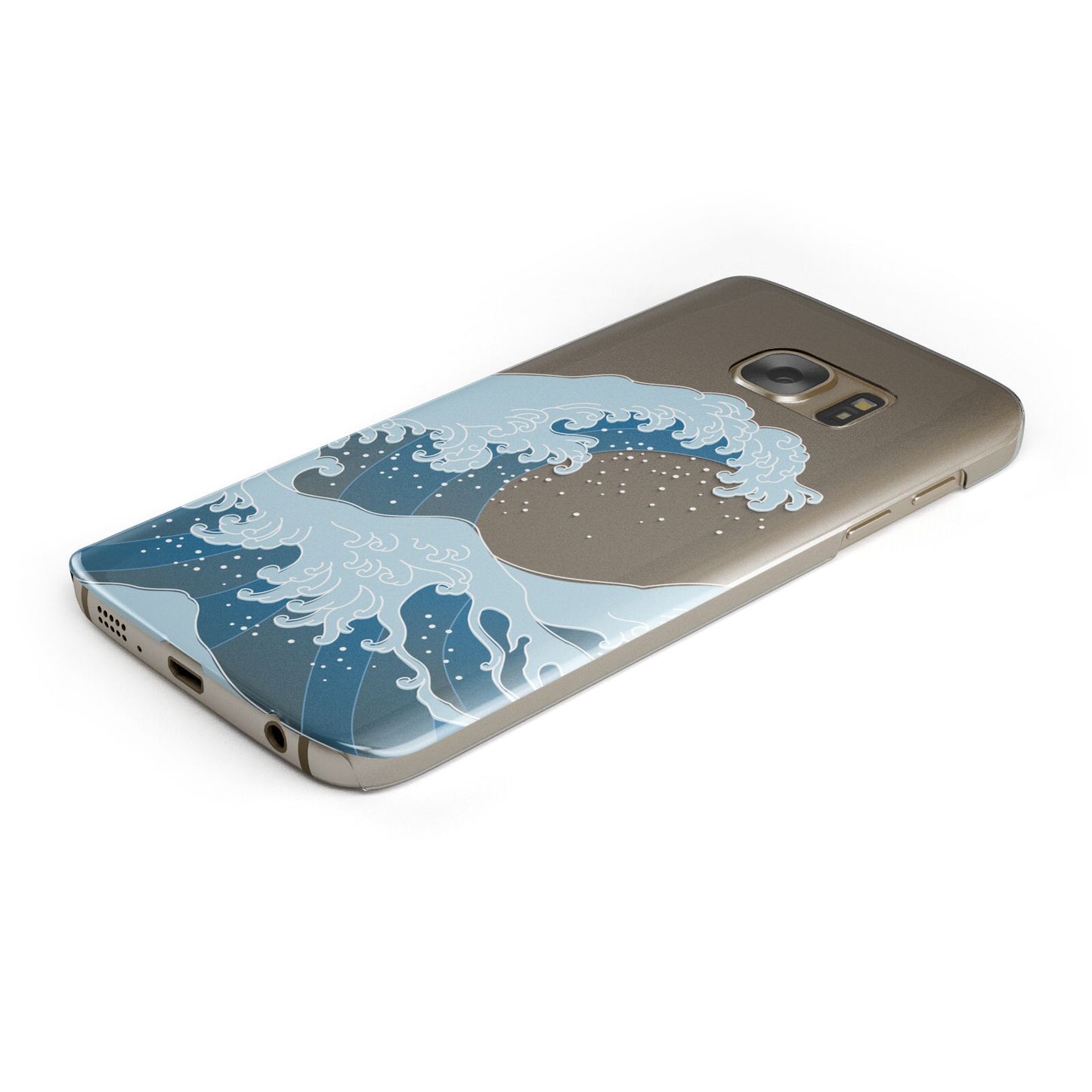 Great Wave Illustration Samsung Galaxy Case Bottom Cutout