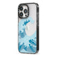 Great Wave Illustration iPhone 13 Pro Black Impact Case Side Angle on Silver phone