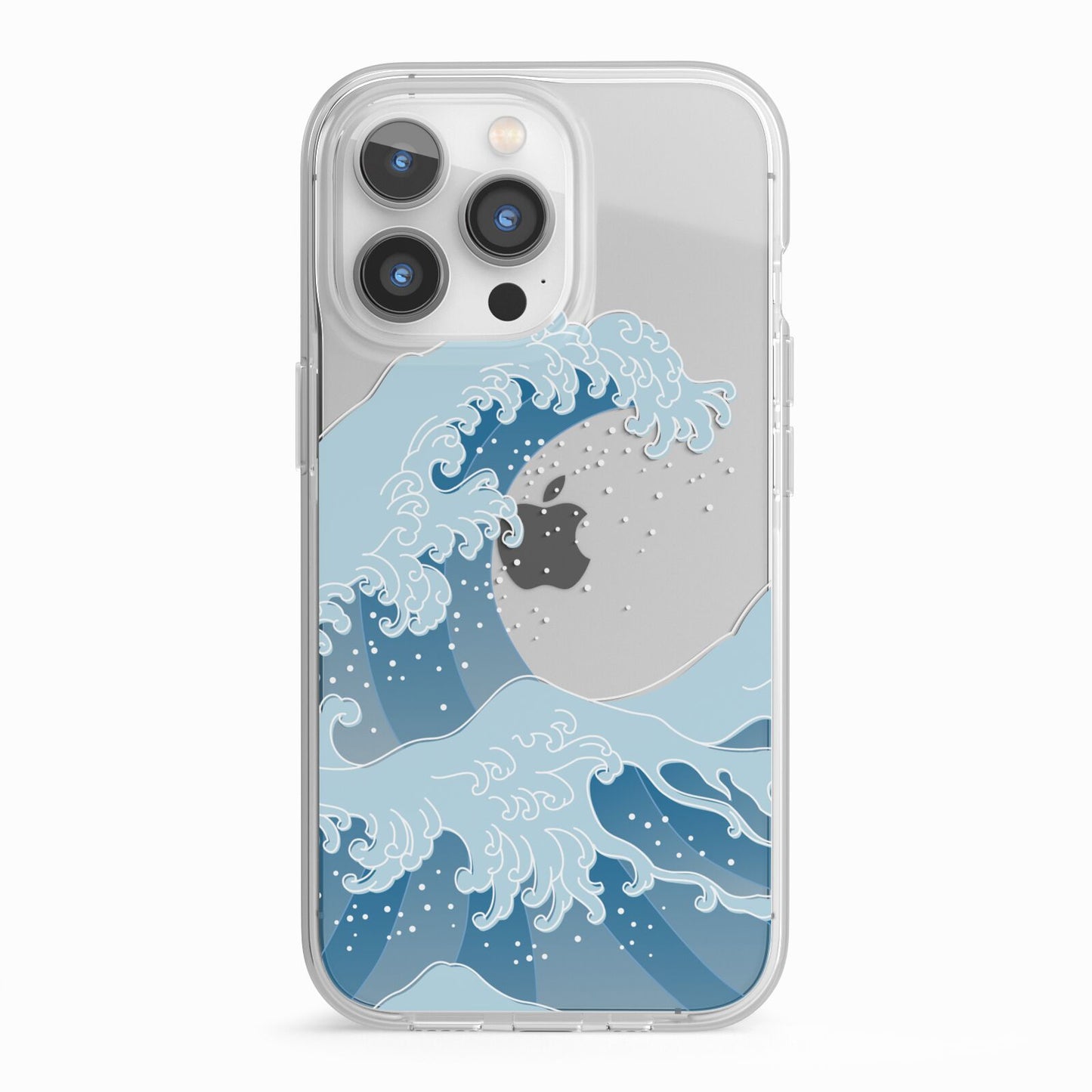 Great Wave Illustration iPhone 13 Pro TPU Impact Case with White Edges