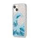 Great Wave Illustration iPhone 14 Glitter Tough Case Starlight Angled Image