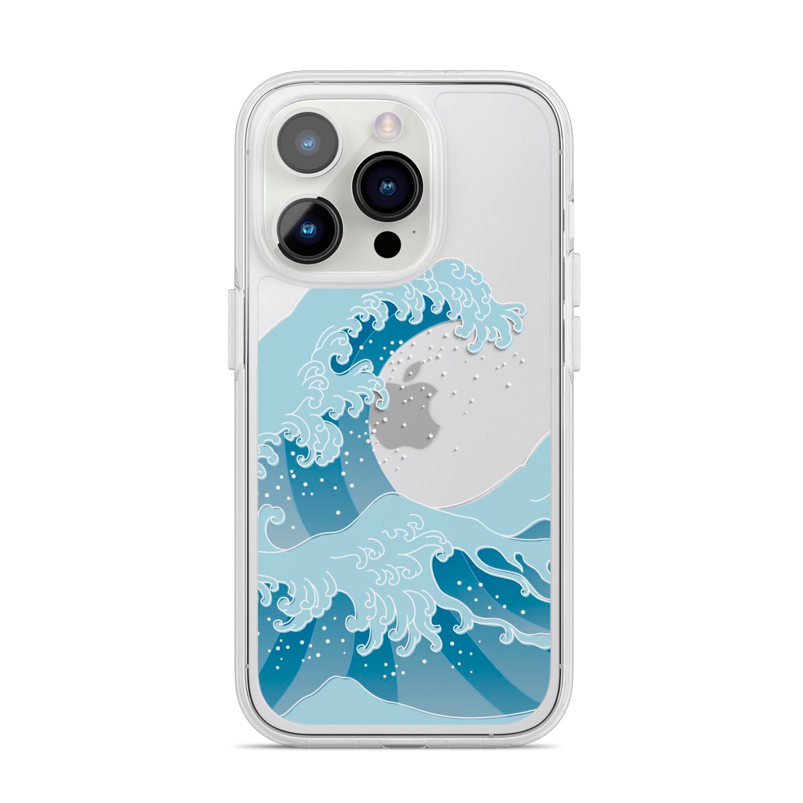 Great Wave Illustration iPhone 14 Pro Clear Tough Case Silver