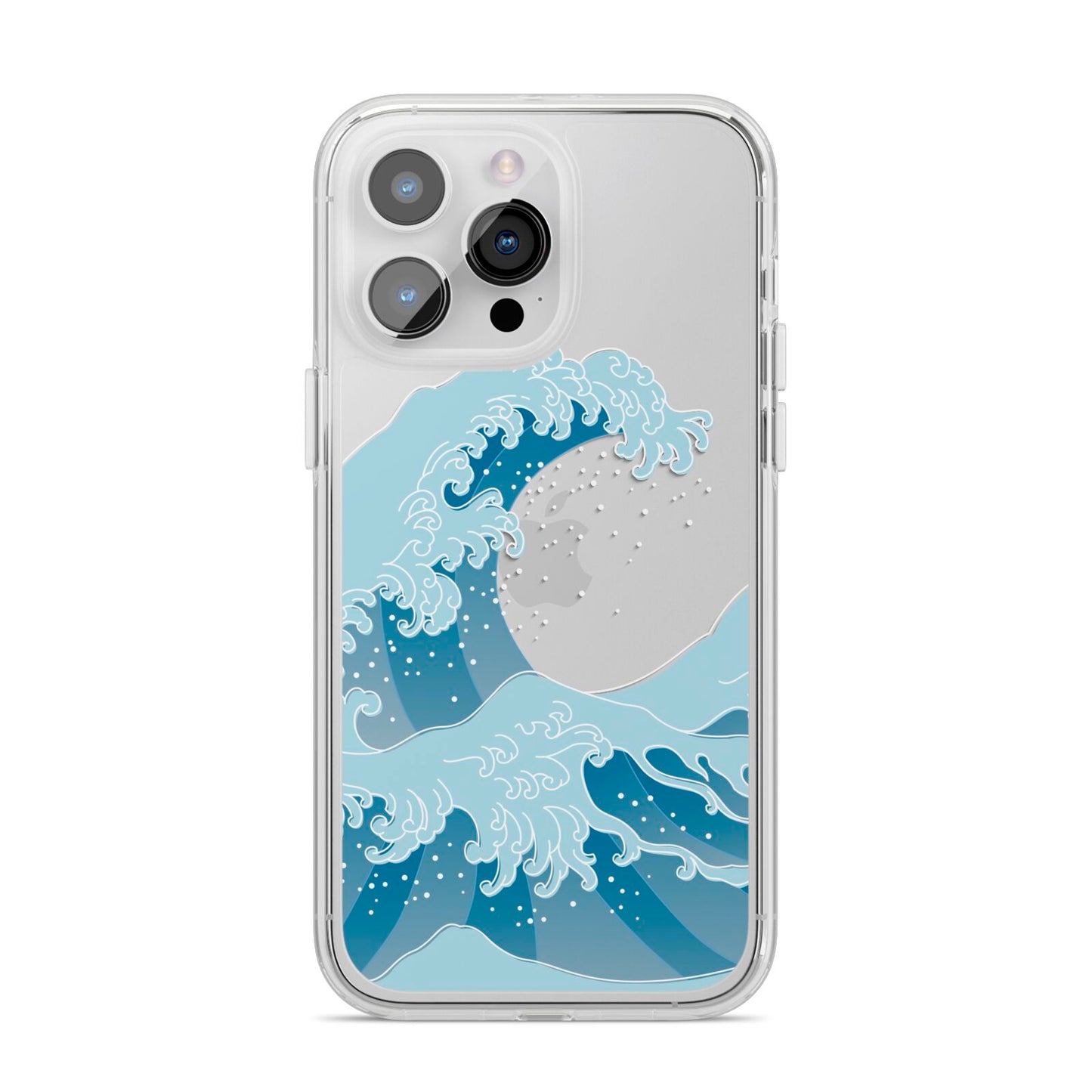 Great Wave Illustration iPhone 14 Pro Max Clear Tough Case Silver
