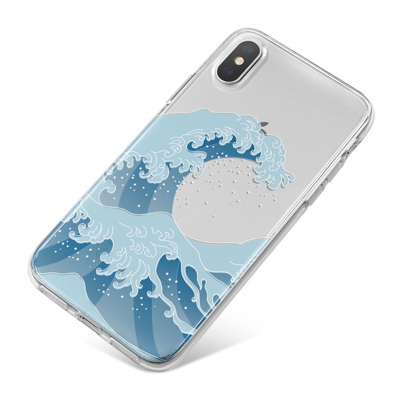 Great Wave Illustration iPhone X Bumper Case on Silver iPhone