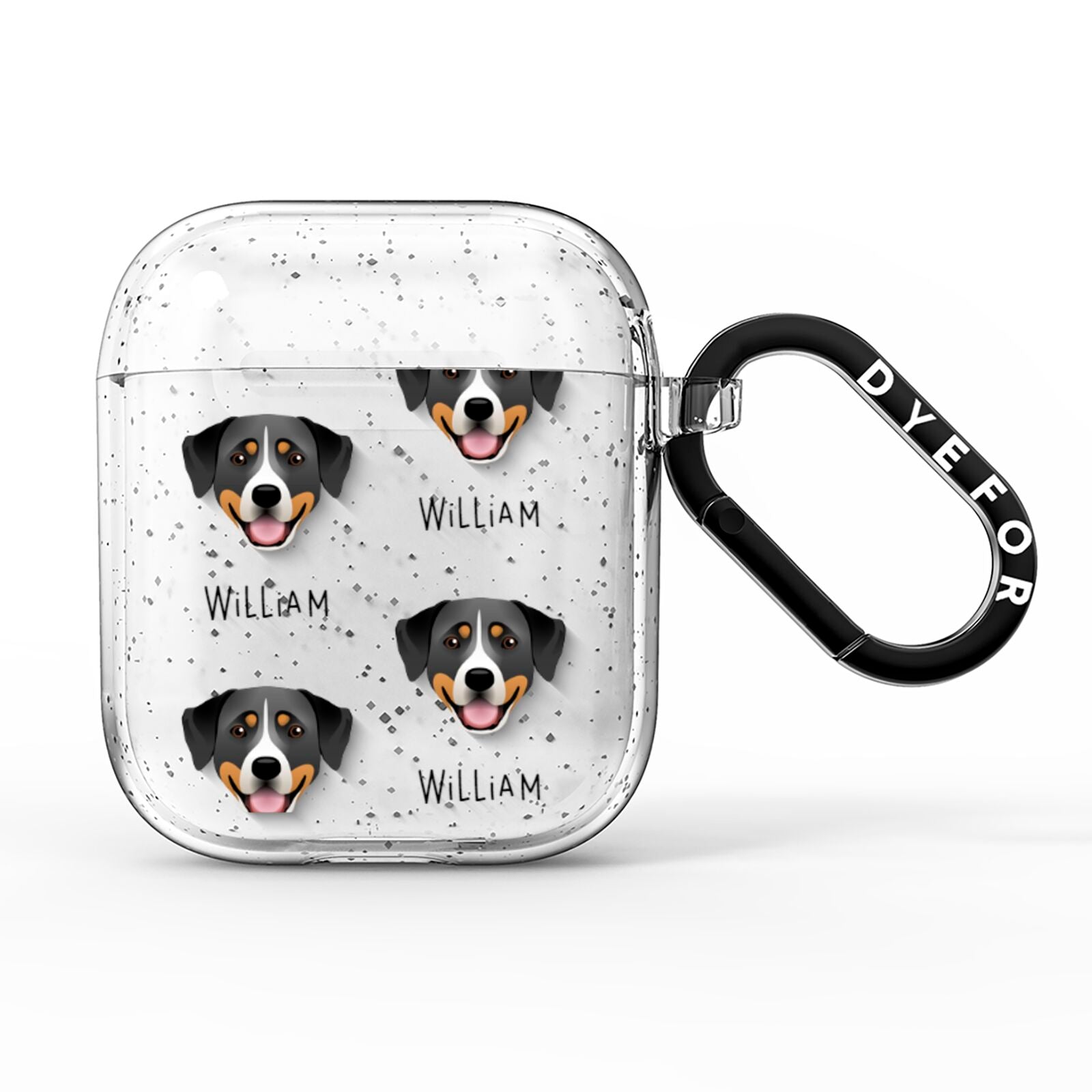 Greater Swiss Mountain Dog Icon with Name AirPods Glitter Case