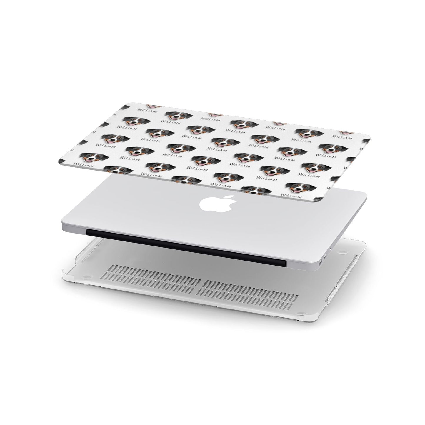 Greater Swiss Mountain Dog Icon with Name Apple MacBook Case in Detail