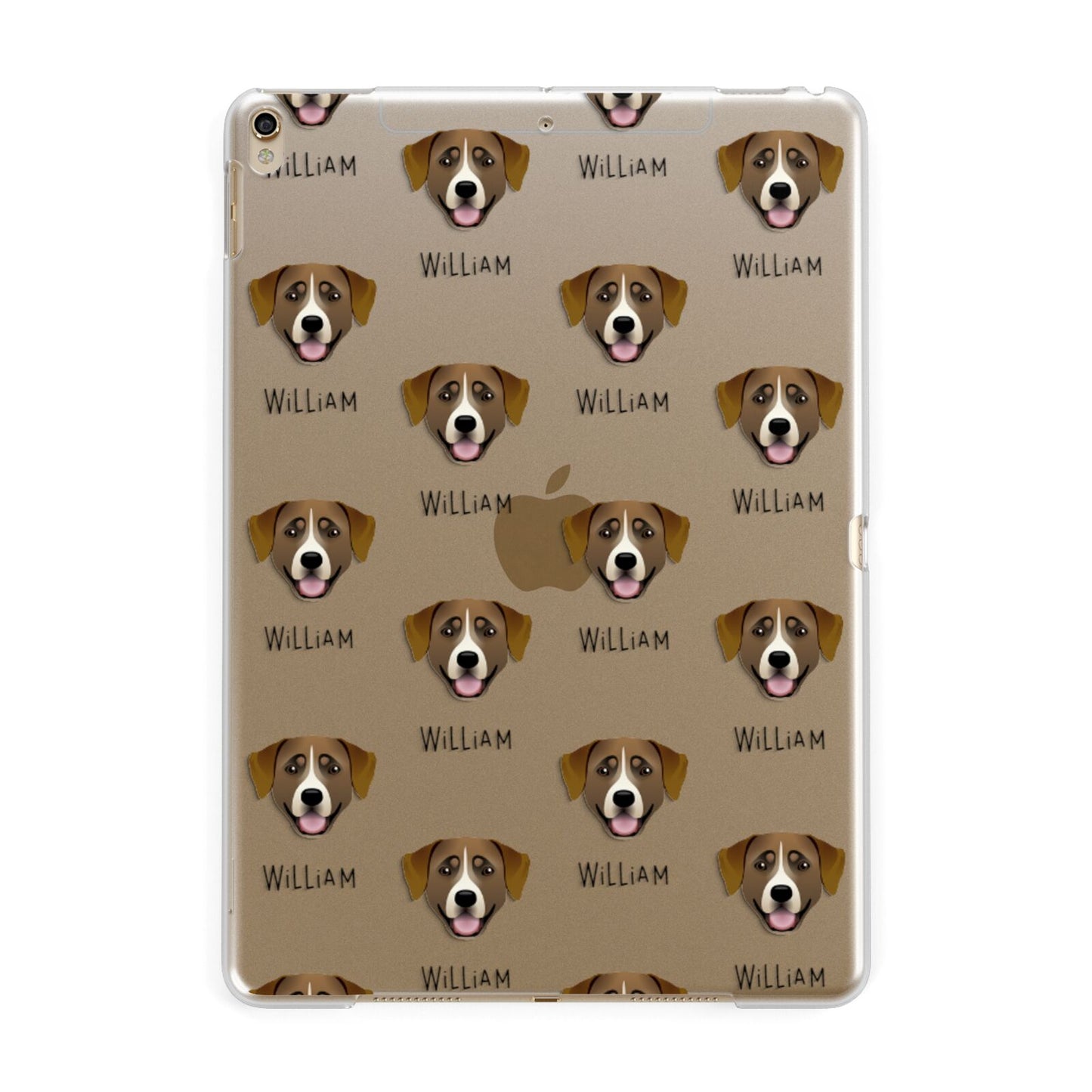 Greater Swiss Mountain Dog Icon with Name Apple iPad Gold Case
