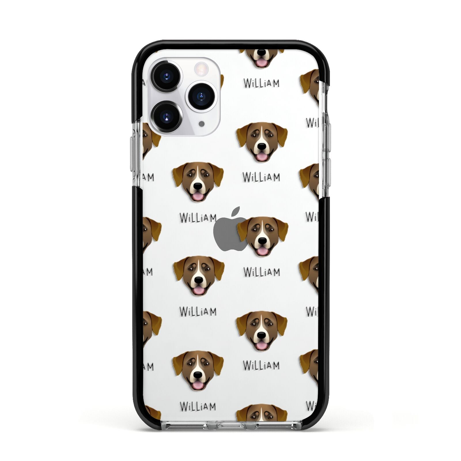 Greater Swiss Mountain Dog Icon with Name Apple iPhone 11 Pro in Silver with Black Impact Case