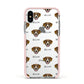 Greater Swiss Mountain Dog Icon with Name Apple iPhone Xs Impact Case Pink Edge on Silver Phone