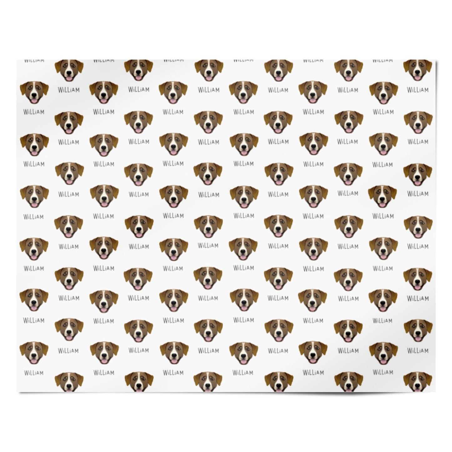 Greater Swiss Mountain Dog Icon with Name Personalised Wrapping Paper Alternative