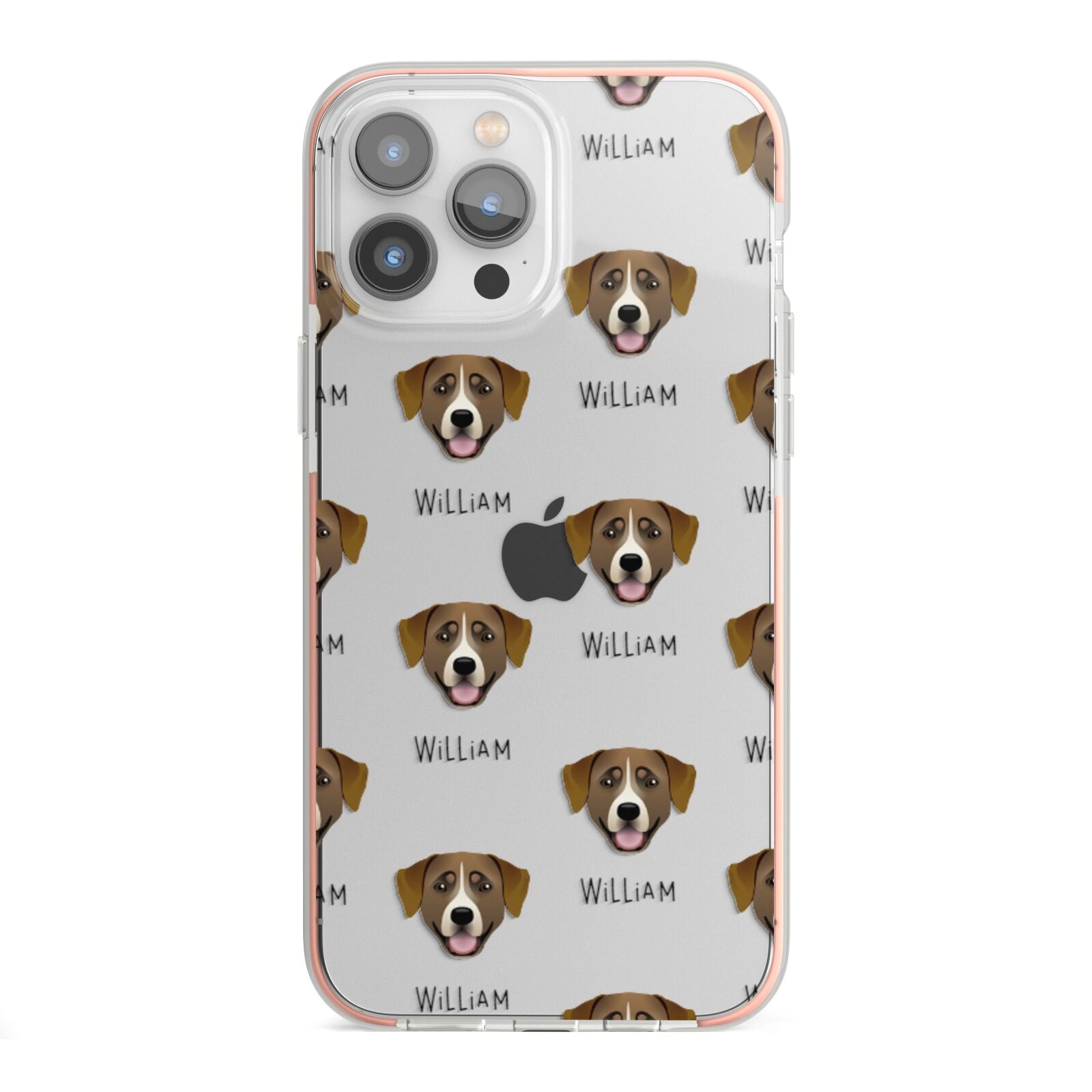 Greater Swiss Mountain Dog Icon with Name iPhone 13 Pro Max TPU Impact Case with Pink Edges