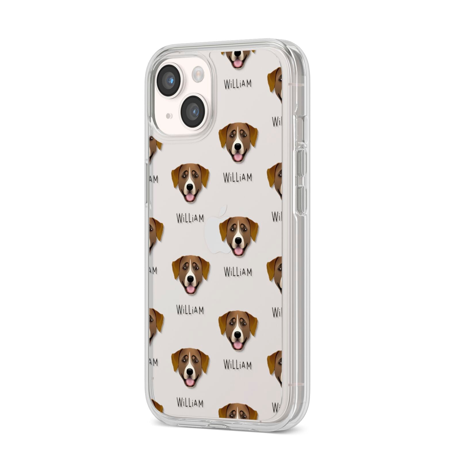 Greater Swiss Mountain Dog Icon with Name iPhone 14 Clear Tough Case Starlight Angled Image