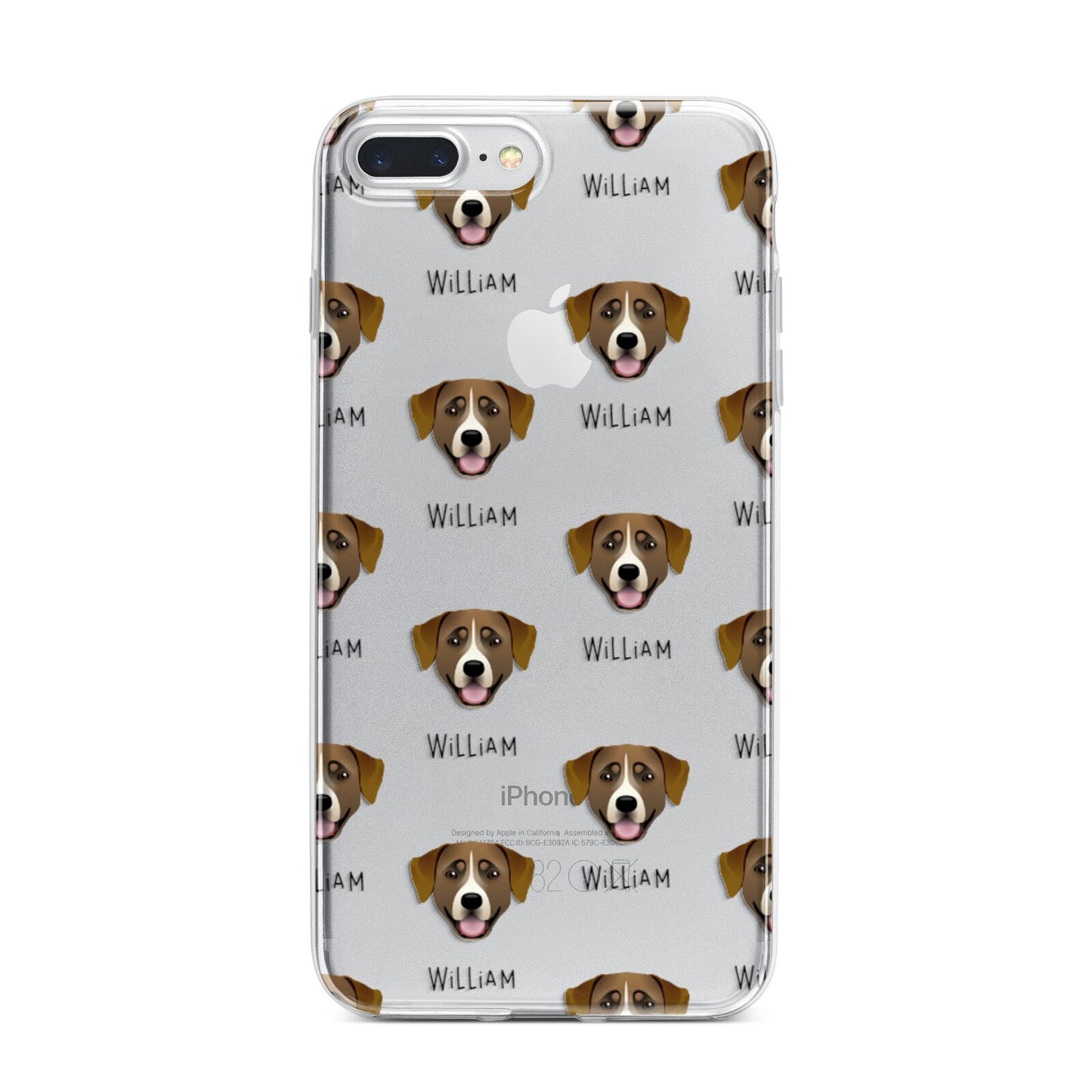 Greater Swiss Mountain Dog Icon with Name iPhone 7 Plus Bumper Case on Silver iPhone