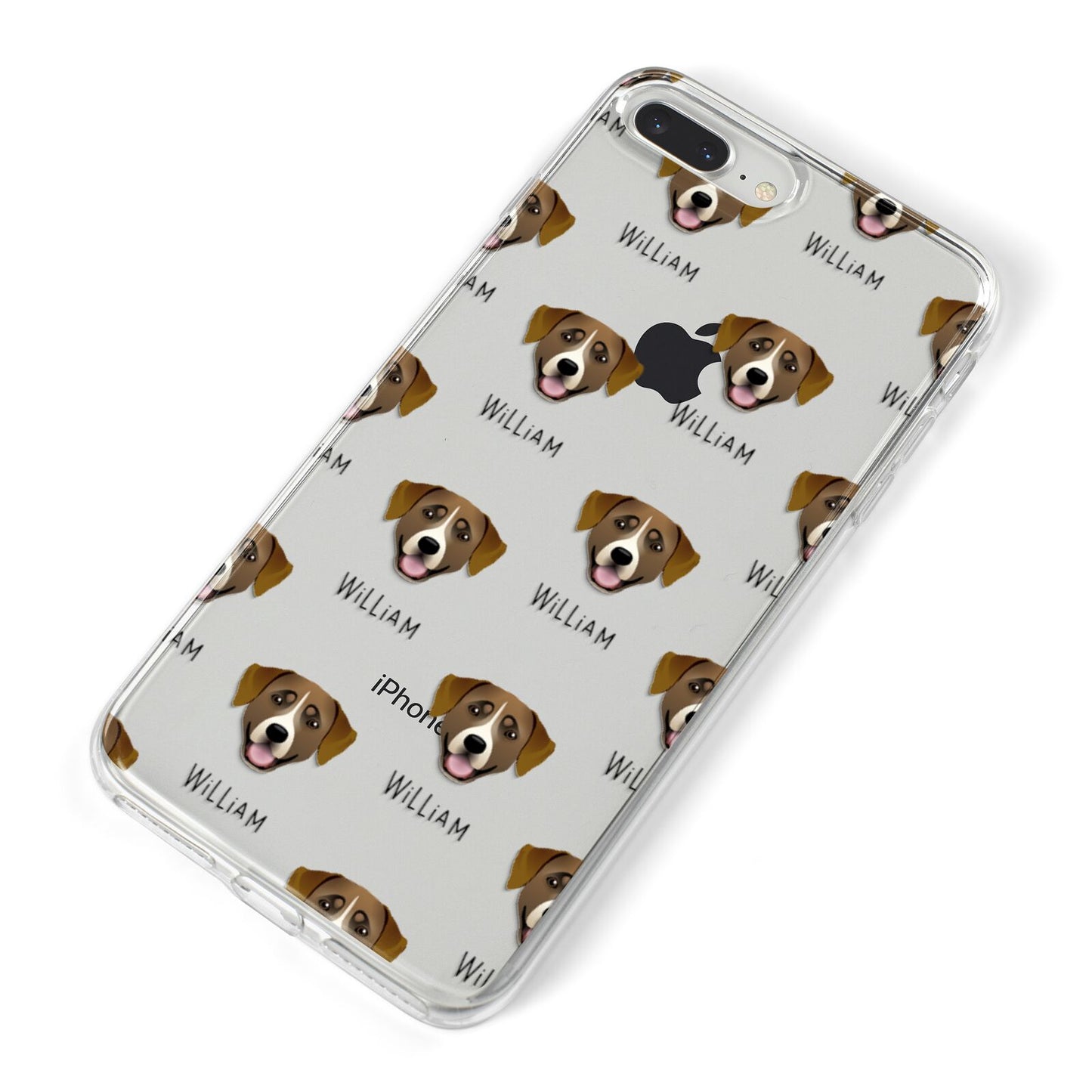 Greater Swiss Mountain Dog Icon with Name iPhone 8 Plus Bumper Case on Silver iPhone Alternative Image