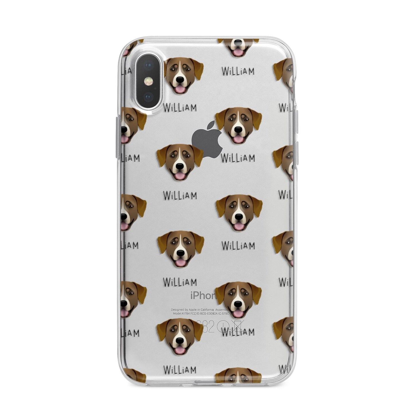 Greater Swiss Mountain Dog Icon with Name iPhone X Bumper Case on Silver iPhone Alternative Image 1