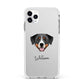Greater Swiss Mountain Dog Personalised Apple iPhone 11 Pro Max in Silver with White Impact Case