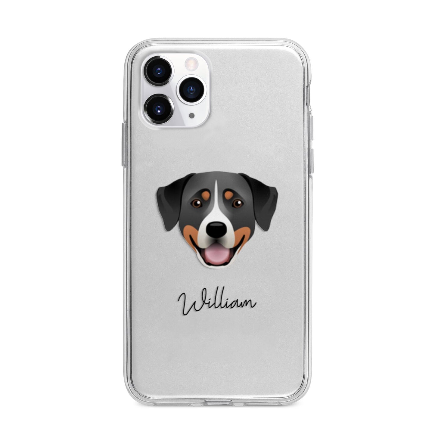 Greater Swiss Mountain Dog Personalised Apple iPhone 11 Pro in Silver with Bumper Case