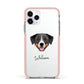 Greater Swiss Mountain Dog Personalised Apple iPhone 11 Pro in Silver with Pink Impact Case