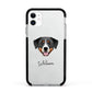 Greater Swiss Mountain Dog Personalised Apple iPhone 11 in White with Black Impact Case