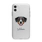 Greater Swiss Mountain Dog Personalised Apple iPhone 11 in White with Bumper Case