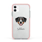 Greater Swiss Mountain Dog Personalised Apple iPhone 11 in White with Pink Impact Case