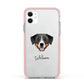 Greater Swiss Mountain Dog Personalised Apple iPhone 11 in White with Pink Impact Case
