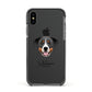 Greater Swiss Mountain Dog Personalised Apple iPhone Xs Impact Case Black Edge on Black Phone