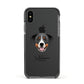 Greater Swiss Mountain Dog Personalised Apple iPhone Xs Impact Case Black Edge on Black Phone