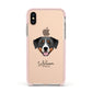 Greater Swiss Mountain Dog Personalised Apple iPhone Xs Impact Case Pink Edge on Gold Phone